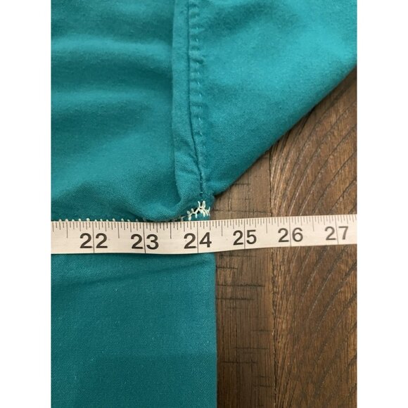 Teal Embroidered Boho Peasant Top Floral Embroidered Blouse Tassel Sleeve SZ XL - Picture 6 of 7